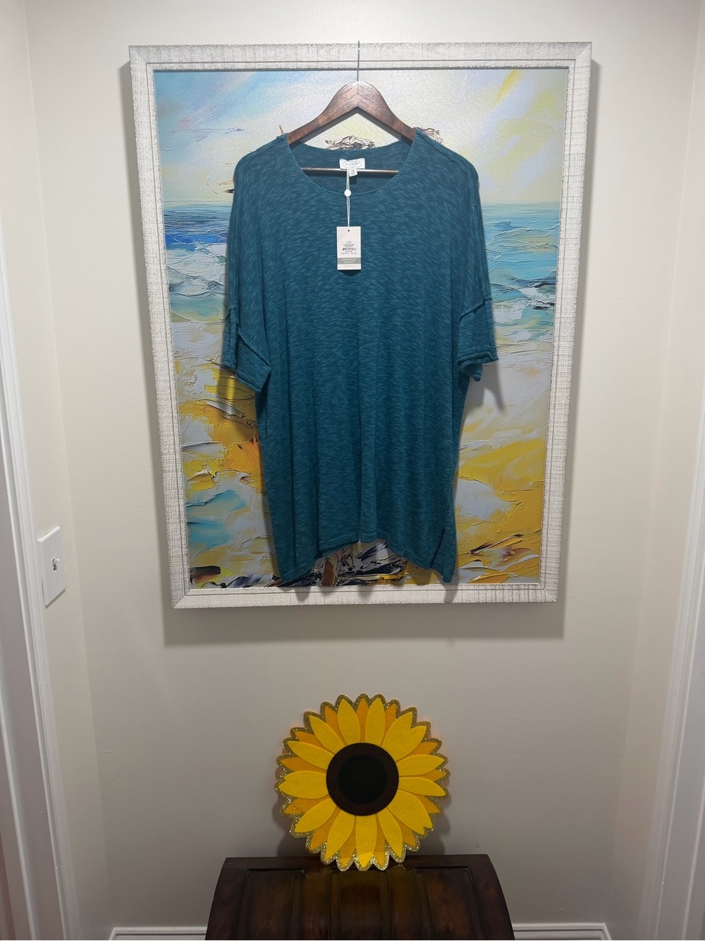 Mud Pie Teal Short-Sleeve Tunic